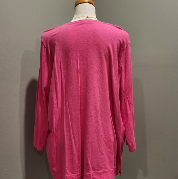 Pink comfortable quarter length sleeve top - Picture 3 of 4